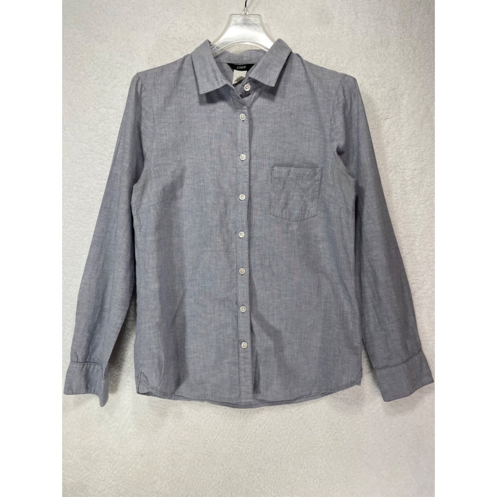 J Crew Women's size 4 Long Sleeve Button Up Blue Shirt